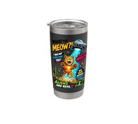What The Meow Funny Cat UFO Abduction Sci-Fi Alien Gobelet isotherme en acier inoxydable double paroi