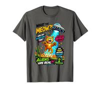 What The Meow Funny Cat UFO Abduction Sci-FI Alien T-Shirt