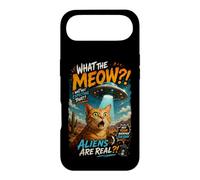 What The Meow Funny Shocked Cat UFO Alien Flying Saucer Coque pour iPhone Air