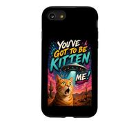 What The Meow Funny Shocked Cat UFO Alien Flying Saucer Coque pour iPhone SE (2020) / 7/8
