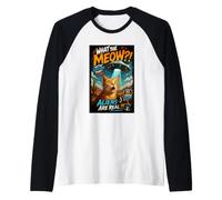 What The Meow Funny Shocked Cat UFO Alien Flying Saucer Manche Raglan