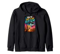 What The Meow Funny Shocked Cat UFO Alien Flying Saucer Sweat à Capuche