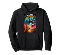 What The Meow Funny Shocked Cat UFO Alien Flying Saucer Sweat à Capuche