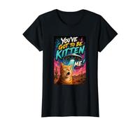 What The Meow Funny Shocked Cat UFO Alien Flying Saucer T-Shirt Graphique avec Valeur