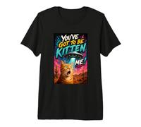 What The Meow Funny Shocked Cat UFO Alien Flying Saucer T-Shirt Haut de Gamme