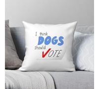 What Up I Think Dogs Should Vote Taie d'oreiller carrée Polyester Lin Velours Motif Fermeture Éclair Décoration Maison Housse de coussin