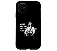 What Would Jesus Play? Funny Jesus Meme Jouant de la Guitare Coque pour iPhone 11