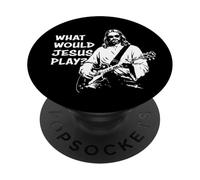 What Would Jesus Play? Funny Jesus Meme Jouant de la Guitare PopSockets PopGrip Adhésif