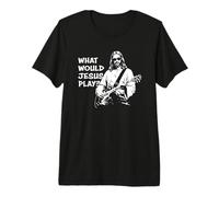 What Would Jesus Play? Funny Jesus Meme Jouant de la Guitare T-Shirt Haut de Gamme