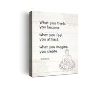 “What You Think You Become” Poster, Buddhist Quote & Mindfulness Art for Meditation Space, Home and Office Decor (Unframed,12x18inch(30x45cm))