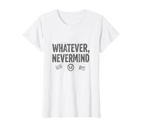 Whatever Nevermind Gen X Nostalgic 90s Grunge Attitude T-Shirt, Femme, Blanc, 3XL