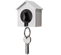 WHATON Nichoir Porte-clés Porte-clés Anneau Oiseau Sifflet Amoureux Porte-clés Couloir (Color : White House-Black Bird, Size : One Size)