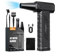 WHATOOK A1 Max Souffleur Air Comprimé PC, 4 Vitesses 250000 TR/Min Soufflette Air Comprimé avec Batterie 8000mAh Lumière LED, Soufflette Electrique Bombe Air Sec pour Nettoyage PC, Clavier, Voiture