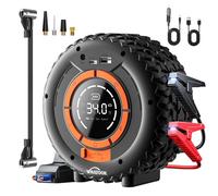 WHATOOK Booster Batterie Voiture avec Gonfleur: 3500A 150PSI - Démarreur de voiture pour essence 10,0L et 8,0L Diesel - Booster 12V avec lumière de secours, câble de pont, pompe à pneu, batterie