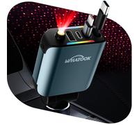 WHATOOK Chargeur Voiture Retractable Allume Cigare: USB C Chargeur Telephone Voiture 4 en 1 à Charge Ultra Rapide 66 W, Adaptateur Voiture Lumière Étoilée pour iPhone,Samsung,Pixel,Voyages,Travail