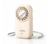 WHATOOK Mini ventilateur portatif, 11000 tr/min, puissant, avec 5 vitesses, 56 g, ultra léger, portable, pour les voyages et les déplacements, rechargeable par USB-C, pour le maquillage