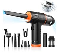 WHATOOK Portable Soufflette Air Comprimé et Aspirateur 2 en 1，100000 RPM Cordless Air Duster & 10KPA Aspirateur，Rechargeable 7600 m Ah，Dépoussiérant pour PC Nettoyage, Clavier,Voiture, Canapé, Maison