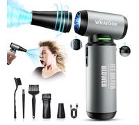 WHATOOK Souffleur Air Comprimé：250000 TR/Min Souffleur PC, Bombe Air Sec - Nettoyage PC avec Affichage LED, Plumeau Air Comprimé à 3 Vitesses pour PC Duster pour Nettoyage PC (Metal Air Duster)