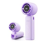 WHATOOK Ventilateur Portable 4000 mAh, Pliable 180°, LED, 5 Vitesses
