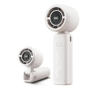 WHATOOK Ventilateur Portable 4000 mAh, Pliable 180°, LED, 5 Vitesses