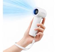 WHATOOK Ventilateur Portable à Main, 5 Vitesses, Affichage LCD White
