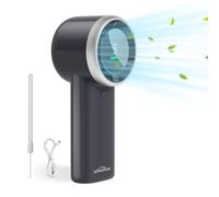 WHATOOK Ventilateur Turbo Portable Puissant : 13500 tr/min Refroidissement Instantané,Recharge USB Rapide 2H,Mini Ventilateur à main Personnel avec 5 Vitesses,Écran HD pour Voyage/Sport/Plage(Noir)