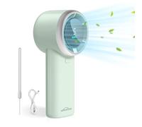 WHATOOK Ventilateur Turbo Portable Puissant : 13500 tr/min Refroidissement Instantané,Recharge USB Rapide 2H,Mini Ventilateur à main Personnel avec 5 Vitesses,Écran HD pour Voyage/Sport/Plage(Vert)