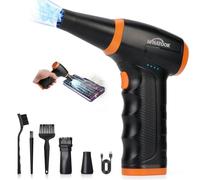 WHATOOK W12 Mini Souffleur Air Comprimé Puissant: 3 Vitesses 150000 TR/Min Bombe Air Sec Dépoussiérant, Électrique 8000mAh LED Aspirateur Fil Souffleur pour Nettoyage PC, Clavier, Voiture, Canapé