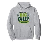 What's The Big Dill Funny Pickle Pun Foodie Humour Sweat à Capuche, Unisexe pour Adultes, Gris Chiné, S