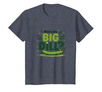 What's The Big Dill Funny Pickle Pun Foodie Humour T-Shirt, Enfant, Bleu Chiné, 6 Ans