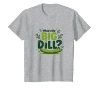 What's The Big Dill Funny Pickle Pun Foodie Humour T-Shirt, Enfant, Gris Chiné, 3 Ans