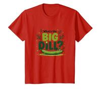 What's The Big Dill Funny Pickle Pun Foodie Humour T-Shirt, Enfant, Rouge, 12 Ans
