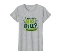 What's The Big Dill Funny Pickle Pun Foodie Humour T-Shirt, Femme, Gris Chiné, XL