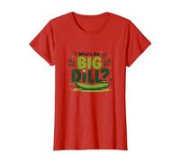 What's The Big Dill Funny Pickle Pun Foodie Humour T-Shirt, Femme, Rouge, M