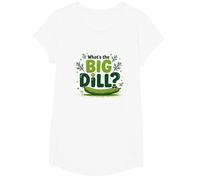 What's The Big Dill Funny Pickle Pun Foodie Humour T-Shirt, Fille, Blanc, XS