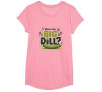 What's The Big Dill Funny Pickle Pun Foodie Humour T-Shirt, Fille, Rose, M