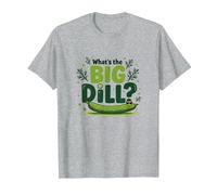 What's The Big Dill Funny Pickle Pun Foodie Humour T-Shirt, Homme, Gris Chiné, M