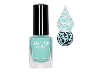 Whats Up Nails - Commit Mint Problems Stamping Polish Mint Green Creme Lacquer for Stamped Nail Art Design 7 Free Cruelty Free Vegan