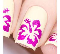 Whats Up Nails - Hibiscus Nail Vinyl Stencils for Nail Art Design (1 Sheet, 20 Stencils)