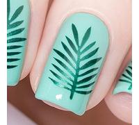 Whats Up Nails - Palm Leaf Vinyl Stencils for Nail Art Design (2 Sheets, 30 Stencils Total)