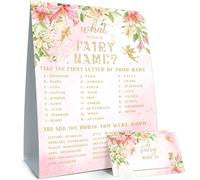 What's Your Fairy Name Game, 1 panneau de jeu et 30 autocollants nominatifs, jeu d'anniversaire, fête forestière, événement, jeu de fête de fée, jeu amusant pour adultes et enfants