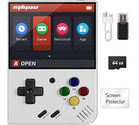 Whatsko Miyoo Mini Plus Console De Jeu Portable,Miyoo Mini+ Console RéTro Portable 64Gb avec 20000+ Jeux,Linux System 3.5 Pouces IPS Screen 3000mAh Support Wifi Pocket Handheld Game Console(Blanc)