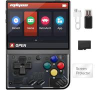 Whatsko Miyoo Mini Plus Console De Jeux Portable,Miyoo Mini+ Console Rétro 64GB avec 20000+ Jeux,3.5 Pouces IPS Screen 3000mAh Supporte Wireless Gamepad Pocket Handheld Game Console(Noir)