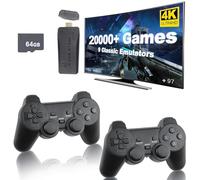 Whatsko Rétro Console Game Stick M8 avec 2 manettes sans Fil 20000+ Jeux, Console de Jeux Plug and Play Console de Jeux vidéo Sortie 4K HD pour TV Ordinateur Projecteur (64G)