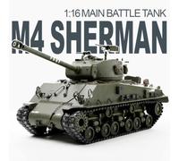 whatstem Char RC 1:16 modèle M4A3E8 Sherman, char télécommandé en métal avec commande proportionnelle 2,4 GHz, version inspirée du film, modèle de collection pour adultes et adolescents à partir de 16