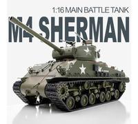 whatstem Char RC 1:16 modèle M4A3E8 Sherman, char télécommandé en métal avec commande proportionnelle 2,4 GHz, version classique, modèle de collection pour adultes et adolescents à partir de 16 ans