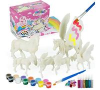 whatstem DIY Peinture Licorne Kit Arts et Artisanat Ensemble pour Enfants ou Filles Décorer et Dessiner des Jouets 3D pour Enfants Cadeau (6 Licornes)