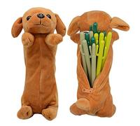 whatUneed Sac de Stylo de Crayon de Forme de Chien 3D, Cadeaux Mignons Doux de Jouet de Peluche pour des Enfants (Golden Retriever)