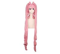 WHBHD 120cm Anime Sailor Moon Chibiusa Tsukino Usagi Perruques Cosplay Cosplay Jouer Long Smoky Rose Cheveux Hair Halloween 1: 1 Perruques