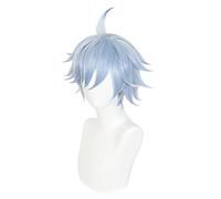 WHBHD 2021 Jeu Genshin Impact Cosplay Chongyun Cosplay Perruque Cheveux Blue Perruque Blue Wig + Perruque Costume Anime Résistant à la Chaleur Synthétique
